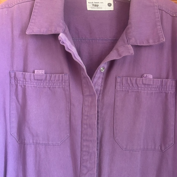 Back Beat Co. Purple Short Sleeve Jumpsuit - Picture 3 of 7